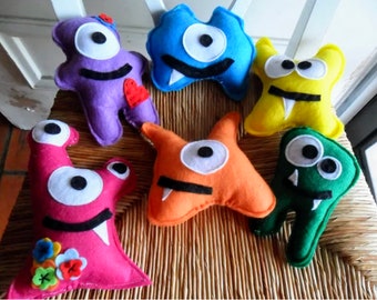 12 Monster Party Favors Felt Monster Party favor Dolls  Adopt a Monster favors First Birthday Party Favors Baby Shower Monster Decor