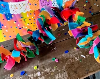 Bright Fiesta Felt Garland: Fiesta Baby Shower, Baby first fiesta birthday Decor Hand knotted Fiesta garland
