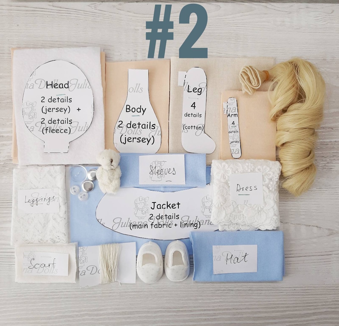 Cloth doll sewing kit cloth doll kit rag doll kit textile doll Etsy