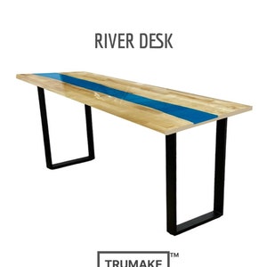 RIVER DESK | Blue Epoxy River Desk | Resin Desk | USA