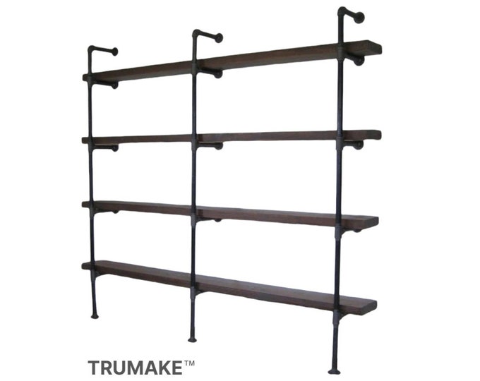 Rustic Wall Shelving Unit | Pipe and Wood