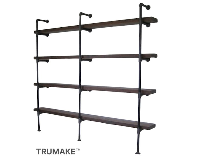 Rustic Wall Shelving Unit | Pipe and Wood