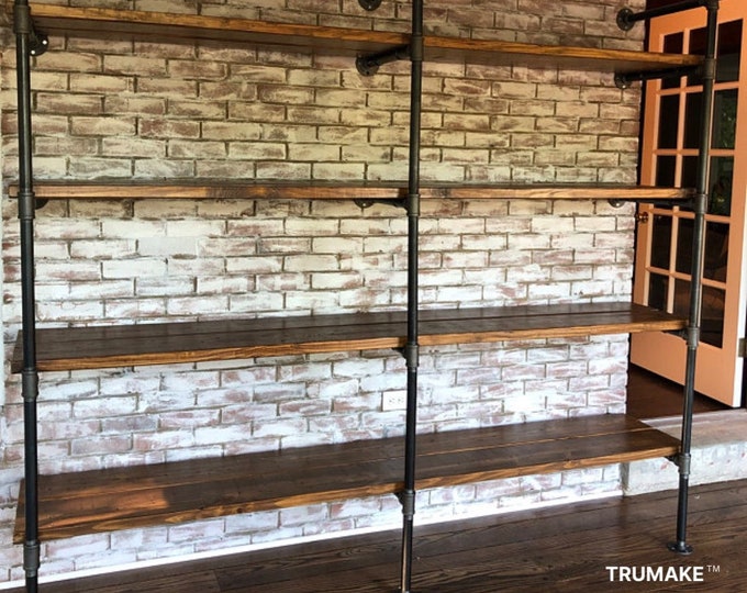 Rustic Wall Shelving Unit | Pipe and Reclaimed Wood