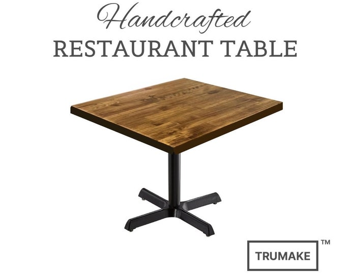 Beautiful Restaurant Table | TRUMAKE Butcher Block Wood Table | Solid smooth dining tables | Handcrafted Square Table | Free Shipping!