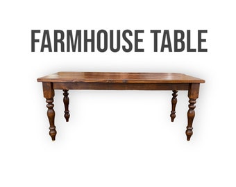 FARMHOUSE TABLE | Rustic Dining Table | Harvest Wood Dining Table | French Country Table | Harvest Table | Kitchen Farm Table | Handcrafted