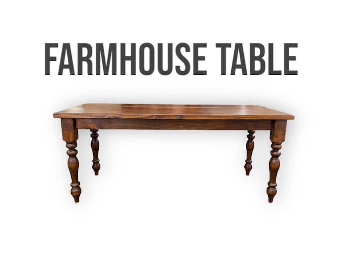 FARMHOUSE TABLE | Rustic Dining Table | Harvest Wood Dining Table | French Country Table | Harvest Table | Kitchen Farm Table | Handcrafted