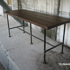 Industrial Bar Table. Industrial Urban Bar Table. Pub Table. Rustic Bar Table. Pipe Table. Thick Wood with Steel Pipe Legs. FREE SHIPPING!