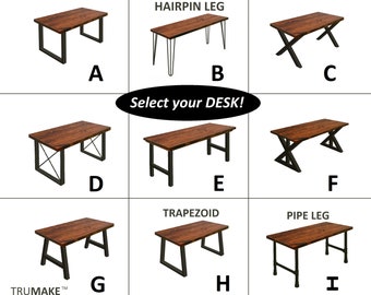 DESK, Solid Wood and Steel Home Office Desk, Rustic Desk, Modern Desk, Farmhouse Desks, Industrial Desk, Urban Desk, Computer Desk, Handmade