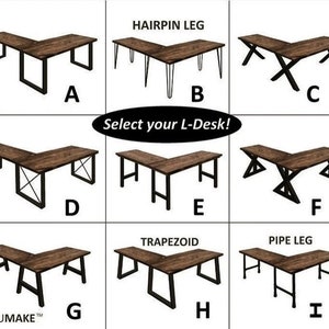 TRUMAKE Desk made with beautiful rustic reclaimed wood and industrial steel legs | Customizable L-Desk | Handcrafted in USA | Free Shipping!