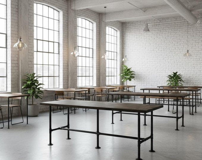 Bar Table 42" Tall Industrial Bar Table, Pub Table, Pipe Leg Table Industrial Chic Style Rustic Wood and Pipe Bar Table Urban Wood Bar Table