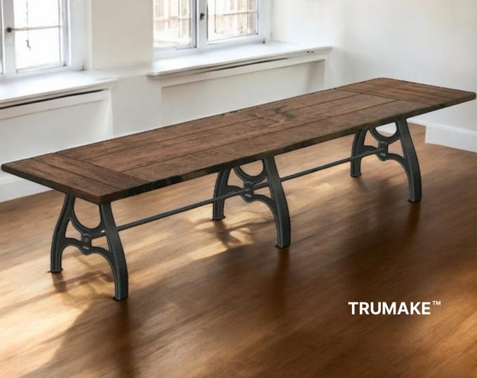 Industrial Style Table Solid Wood Vintage Dining Table Antique Style Table Cast Metal Wood Kitchen dining table Table gift Machine Leg Table