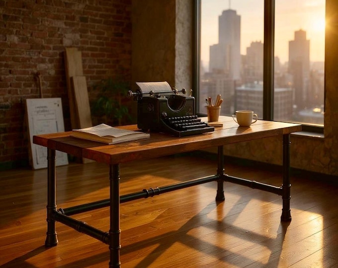 Desk, Rustic Pipe Desk, Industrial Style Desk, Rustic Wood, Urban Wood Desk, Distressed Desk, Office Desk, Computer Desk, Wood Desk