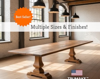 Pedestal Wood Rustic Dining Table | Handcrafted in the USA | Free Shipping!