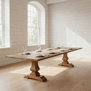 Pedestal Wood Rustic Dining Table | Handcrafted in the USA | Free Shipping! image 18