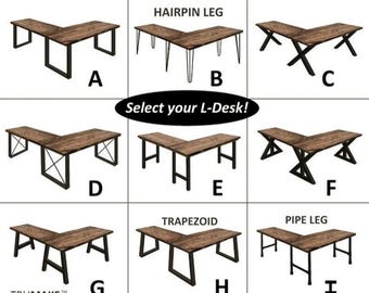 Corner Desk Wood Steel L Shaped Desk, Home Office Desk, Rustic Desk, Farmhouse Desks, Modern Industrial Desk, Urban Desk, Computer Desk