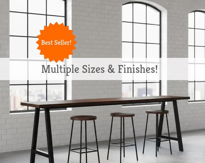 BUTCHERBLOCK BAR TABLE | Smooth Wood Handcrafted Industrial Bar Table | Pub Table Counter Table Modern Table | Many sizes available!