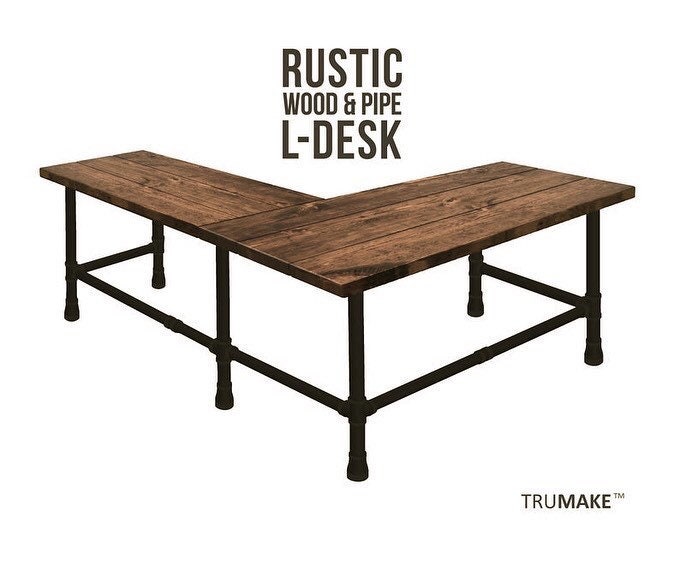 L Desk Industrial Style Pipe Desk Farmhouse Desks Home Office