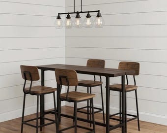 Coffee Bar Rustic Wood Table: Handcrafted, Industrial Steel Frame, Custom Sizes