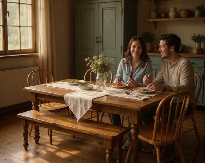 Farmhouse Bench | Handcrafted Rustic Wood French Country Bench | Solid Wood