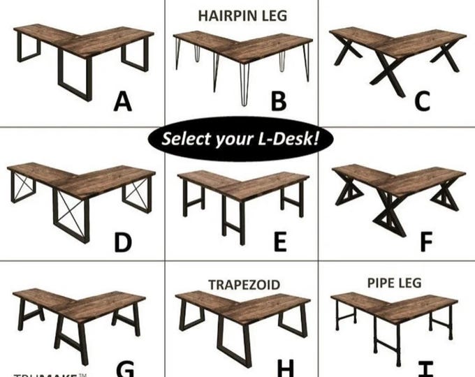L-Shaped Desk, Wood Steel L-Desk, Home Office Desk, Rustic Corner Desk, Farmhouse Desks, Modern Industrial Desk, Urban Desk, Computer Desk