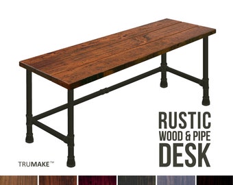Desks, Rustic Pipe Desk, Industrial Wood Desk, Wood Top Desk, Rustic Desk, Iron Pipe Desk, Industrial Table, Office Desk, Computer Desk