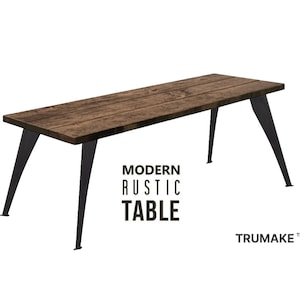 Modern Rustic Table / Desk. Industrial Modern Table. Solid Wood and Steel. Splayed Leg Table Desk. Dining Table. Kitchen Tables. USA