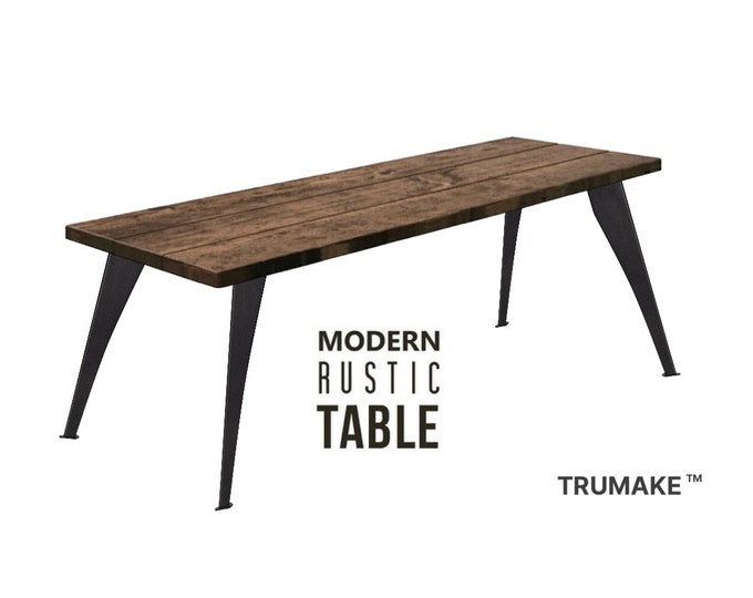 Modern Rustic Table / Desk. Industrial Modern Table. Solid Wood and Steel. Splayed Leg Table Desk. Dining Table. Kitchen Tables. USA