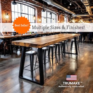 Rustic Wood & Steel Bar Table: Industrial Pub Table