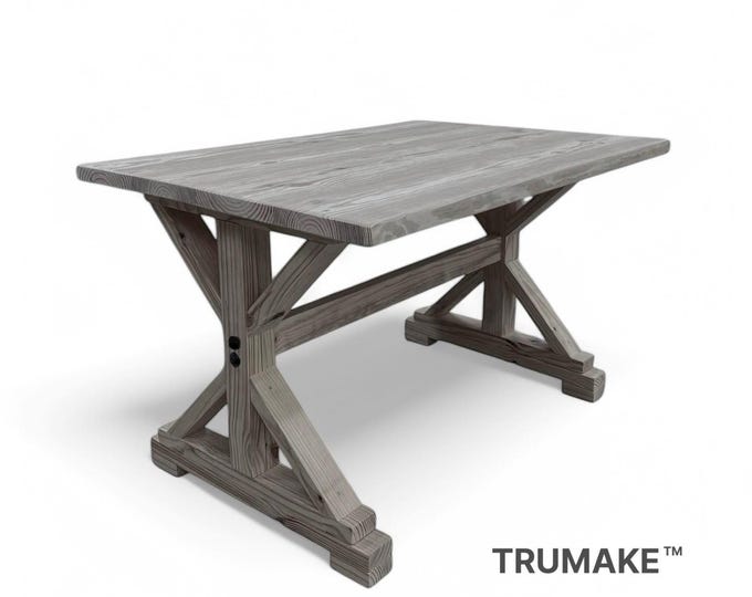 FARMHOUSE TRESTLE TABLE, Rustic Trestle Table, Wood Dining Table, Farm Table, Harvest Table, Kitchen Table, Modern Farmhouse, Chic Tables