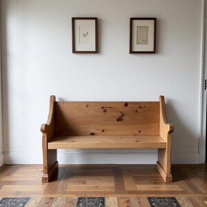Church Pew Bench | Solid Rustic Wood Farmhouse Bench | Entry Bench Seating | Foyer Bench | Custom Handcrafted in the USA | Free Shipping! image 4
