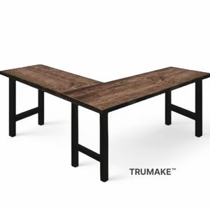 L-Desk Wood Steel L Shaped Desk, Home Office Desk, Rustic Corner Desk, Farmhouse Desks, Modern Industrial Desk, Urban Desk, Computer Desk