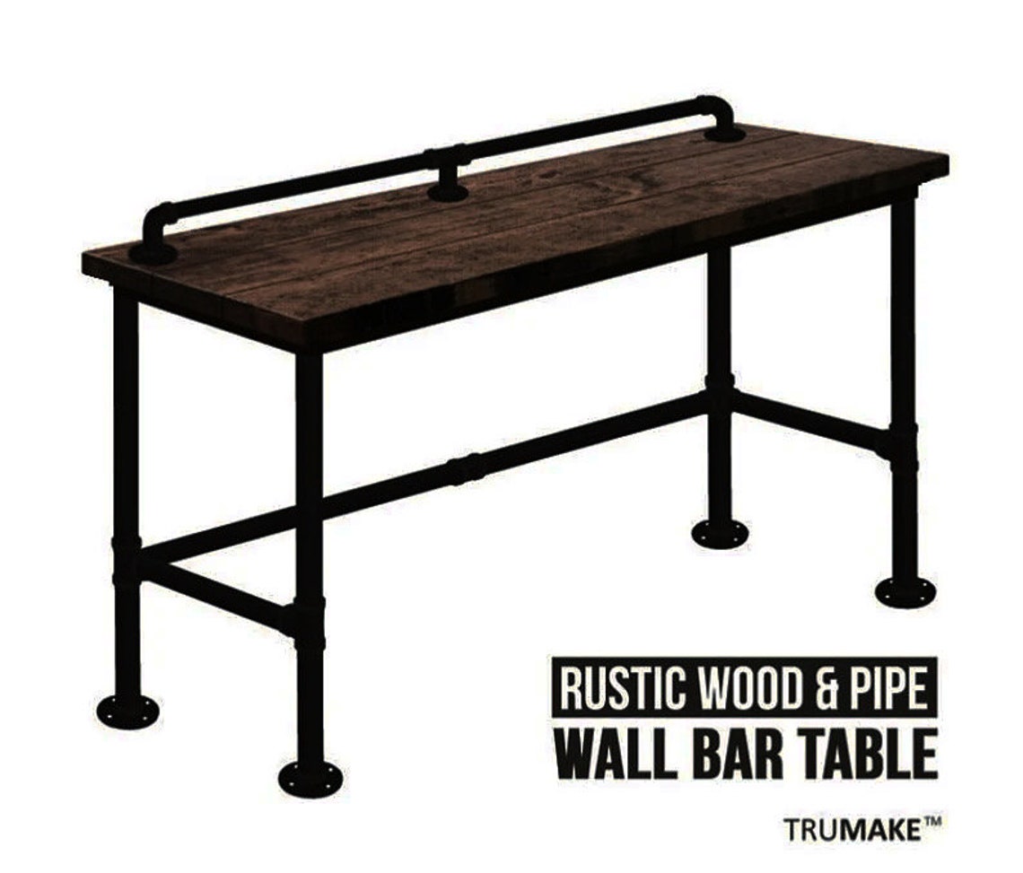 Sofa Bar Table. Wall Bar Table. Sofa Table. Rustic Bar Solid Etsy