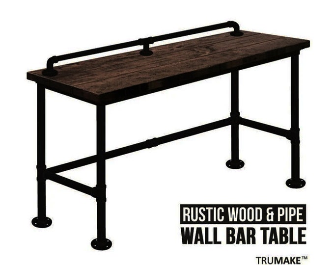 Wall Bar Table. Sofa Bar Table. Rustic Bar Solid Wood and Steel Bar Table. Pub Table. Counter Table. Modern Industrial Table.