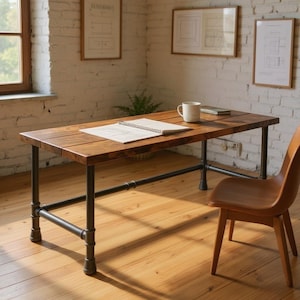 Rustic Desk, Pipe Desk, Industrial Style Desk, Rustic Wood, Urban Wood Desk, Steam Punk Desk, Office Desk, Computer Desk, Wood Desk