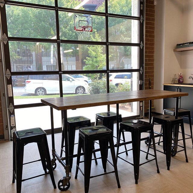 Bar table on wheels deals