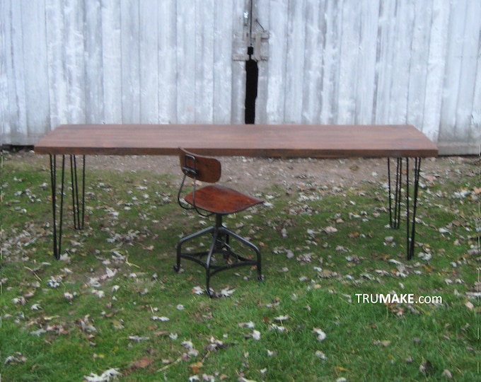 Hairpin Leg Desk. Computer Desk. Personal Desk. Mid-Century Desk. Modern Hairpin Desk. Office Desk. Industrial Desk. Rustic Wood Desk.