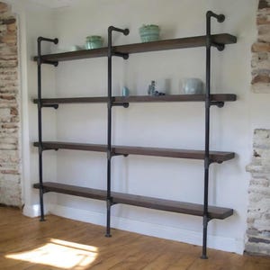 Industrial Wall Shelving Unit Handcrafted Book Shelf. Shelving Unit. Rustic Wood Shelf. Pantry Shelving Home Office Shelving Wood Shelf Unit