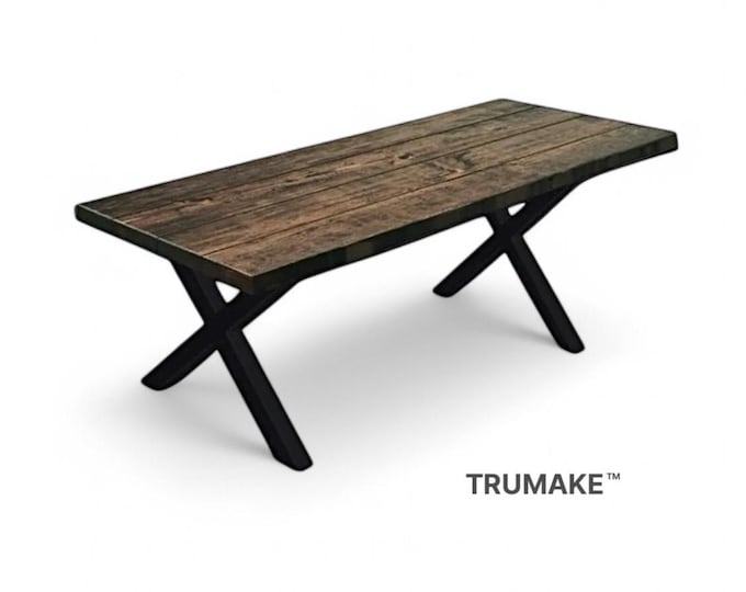 RUSTIC FARMHOUSE TABLE, Dining Table, Harvest Table, Solid Wood and Steel Rustic Industrial Table, Handcrafted Kitchen Tables, Modern Tables