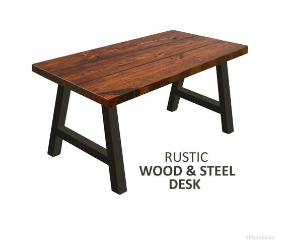 Home Office Desk With A Frame Legs Industrial Style Desk Etsy