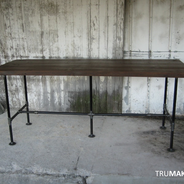 Industrial Bar Table. Pub Table. Pipe Table. Urban Bar Table. Modern Bar Table. Farmhouse Bar Table. Solid Wood Steel Pipe Legs. Custom Made