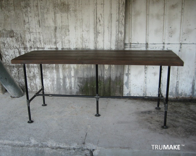 Industrial Bar Table. Pub Table. Pipe Table. Urban Bar Table. Modern Bar Table. Farmhouse Bar Table. Solid Wood Steel Pipe Legs. Custom Made