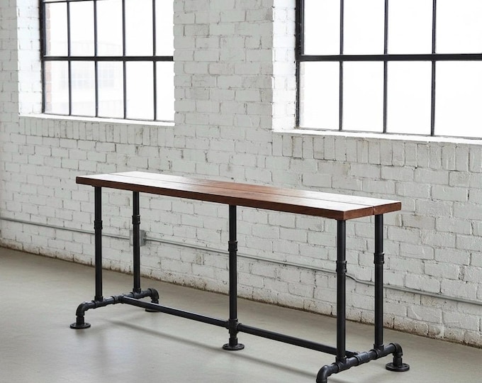 Industrial Bar Table, Pipe Bar Table, Industrial Style Table (42"Height), Rustic Wood & Pipe Bar Table, Pub Table Bistro, Urban Bar Table