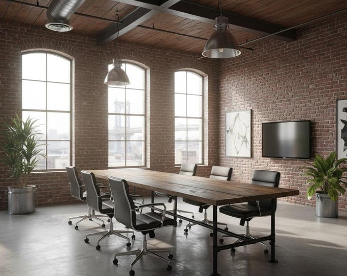 Long Farmhouse Table Rustic Wood & Pipe Table, Industrial Table Urban Wood Table Rustic Wood and Pipe Table Dining Table, Harvest Table