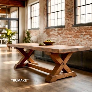 CHUNKY TABLE | Wood Rustic Dining Table | Harvest Wood Dining Table | Rugged Table | Heavy Table | Kitchen Farm Table Handcrafted in the USA