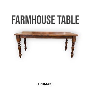 FARMHOUSE TABLE | Turned Legs Table | Rustic Dining Table | Harvest Wood Dining Table | French Country Table | Harvest Kitchen Farm Table