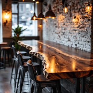 Live Edge Bar Table | Solid Wood Walnut | Handmade in the USA | Pub Table | Tall Table | Customizable Sizes!