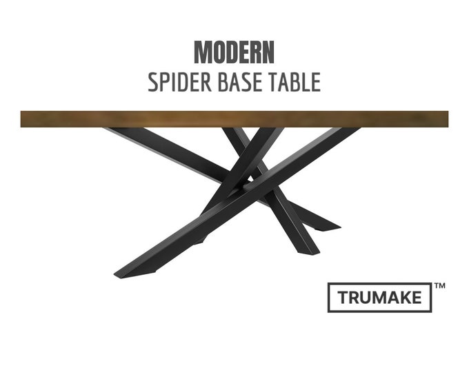 Modern Spider Base Table | Dining Table | Conference Table | Rustic Wood Plank Boards Table | Industrial Steel and Wood Table | Sleek Table