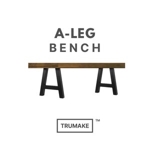 A-LEG BENCH | Rustic Wood Industrial Bench, Rustic Wood and Steel Bench, Modern Bench, Dining Bench, Entry Bench, Farmhouse Bench