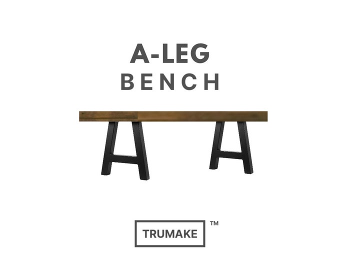 A-LEG BENCH | Rustic Wood Industrial Bench, Rustic Wood and Steel Bench, Modern Bench, Dining Bench, Entry Bench, Farmhouse Bench