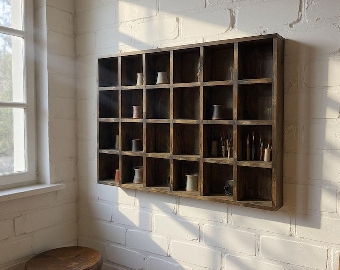 Wall Organizer Cubby | Rustic Wood Wall Cubbies | Solid Wood Office Cubby Storage | Handcrafted in the USA | Free Shipping!